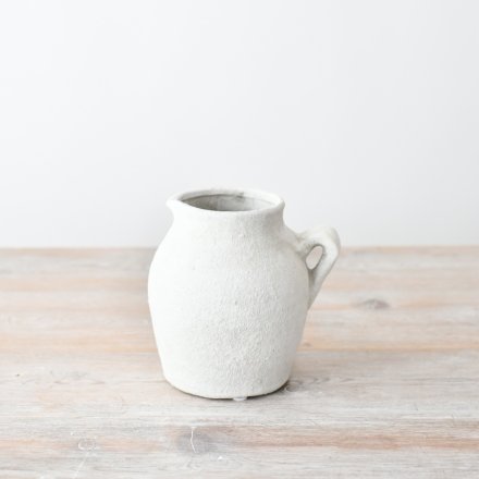 Small White Rustic Organic Jug