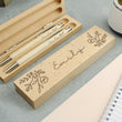 Personalised Floral Wooden Pen & Pencil Set
