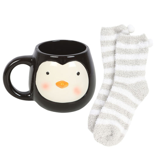 Penguin Mug & Socks Gift Set