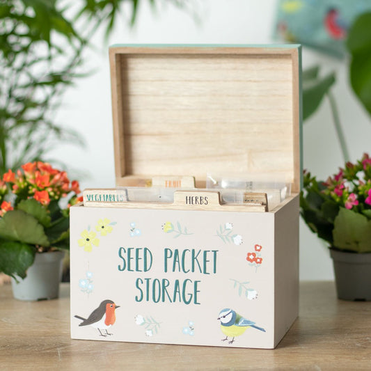 British Garden Birds Seed Packets Storage Box