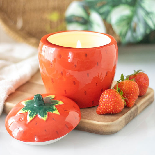 Strawberry Shaped Scented Candle Jar