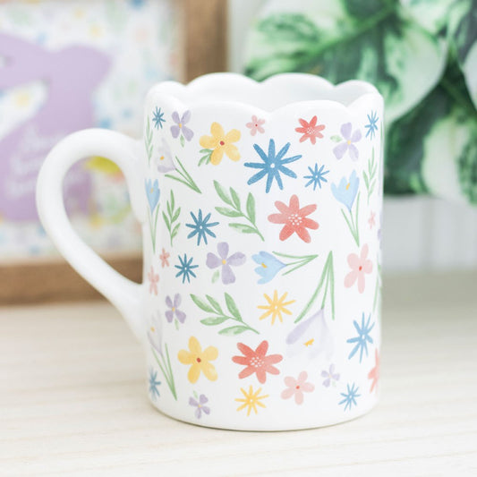 PRE-ORDER Spring Floral Print Scallop Mug