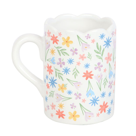 PRE-ORDER Spring Floral Print Scallop Mug