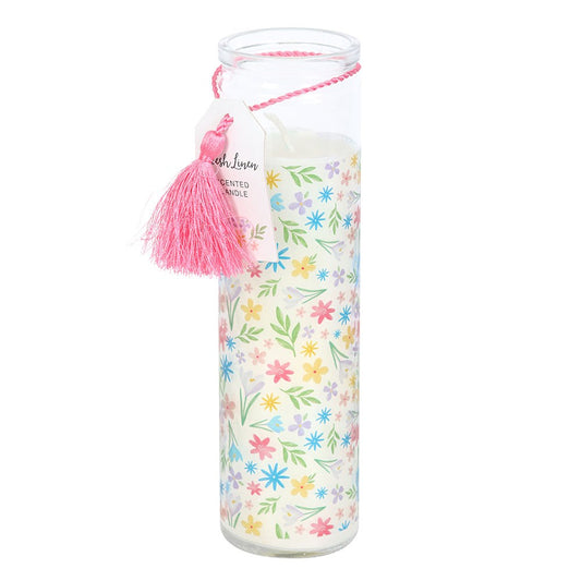 Fresh Linen Spring Floral Tube Candle