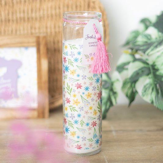 Fresh Linen Spring Floral Tube Candle