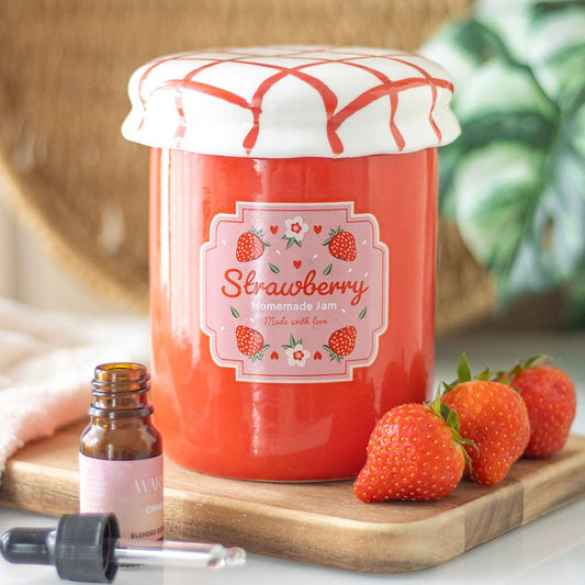 PRE-ORDER Strawberry Jam Jar Oil Burner & Wax Warmer