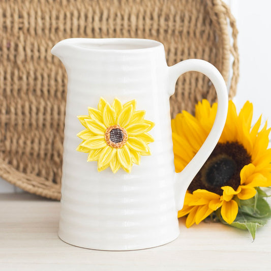 Yellow 3D Sunflower Ceramic Flower Jug