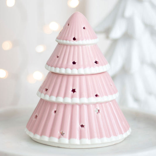 Pink Christmas Tree Ceramic Oil Burner