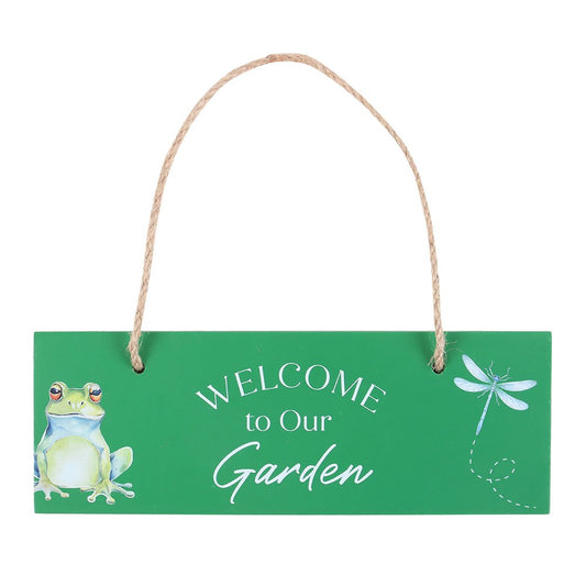 Welcome To Our Garden Hanging Sign