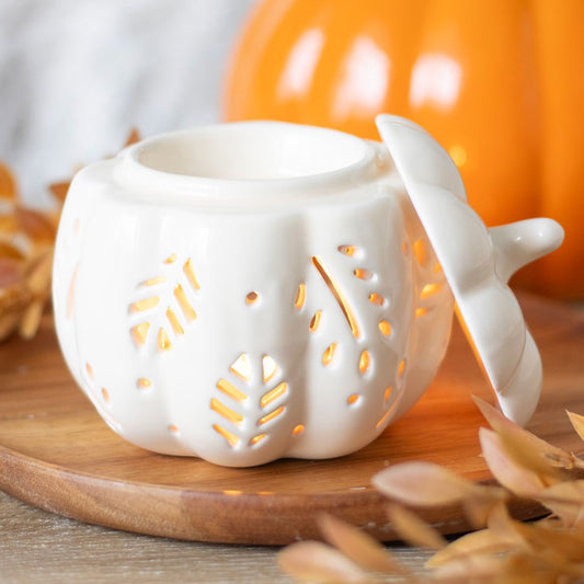 Cream Autumn Leaves Pumpkin Oil Burner