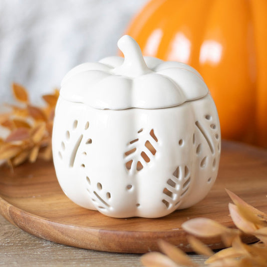 Cream Autumn Leaves Pumpkin Oil Burner