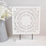 Carved Floral Plaque on Stand -  Picture Perfect Interiors