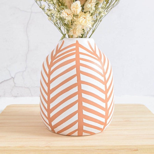 Chevron Glazed Vase -  Picture Perfect Interiors