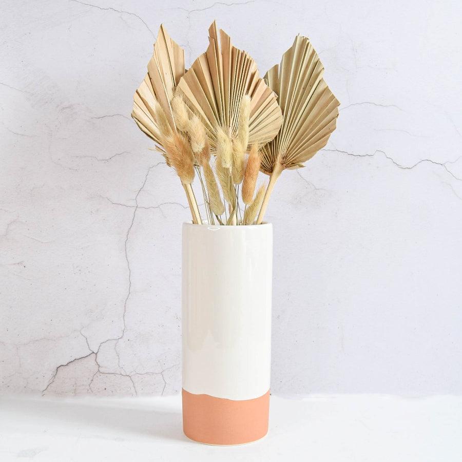 White Glaze Dipped Vase -  Picture Perfect Interiors