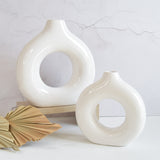 White Donut Vase