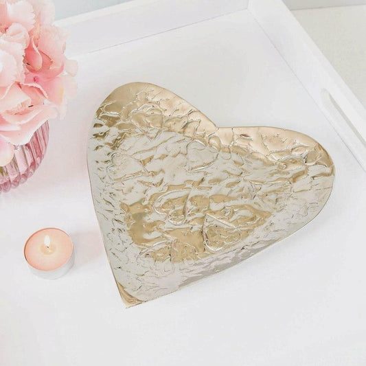 Embossed Silver Heart Tray -  Picture Perfect Interiors