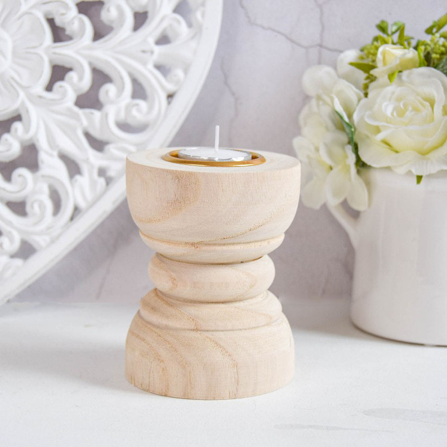 Albie Natural Wood Tealight Holder