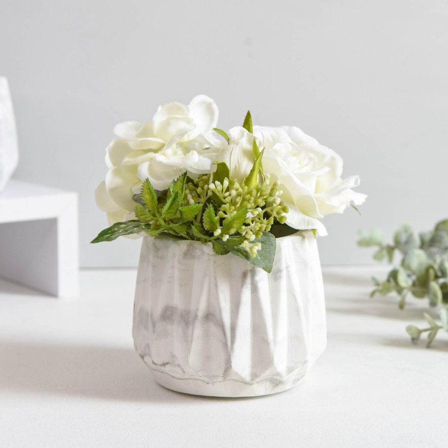 Marble Concrete Geometric Planter -  Picture Perfect Interiors