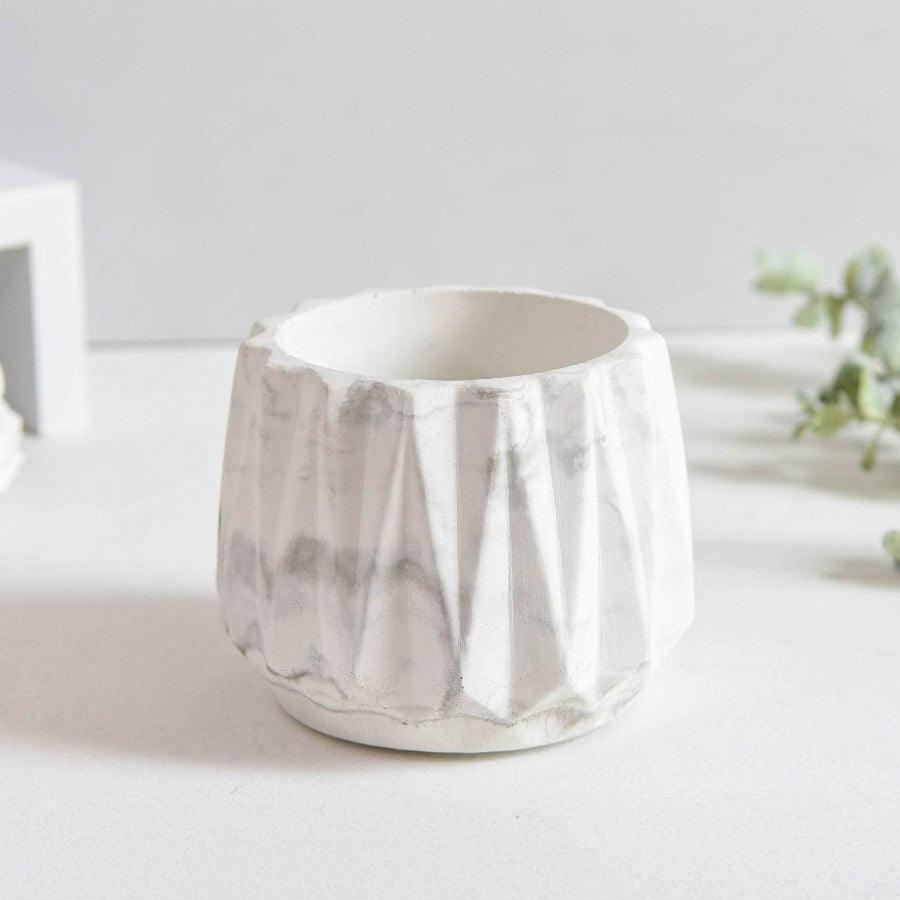 Marble Concrete Geometric Planter -  Picture Perfect Interiors