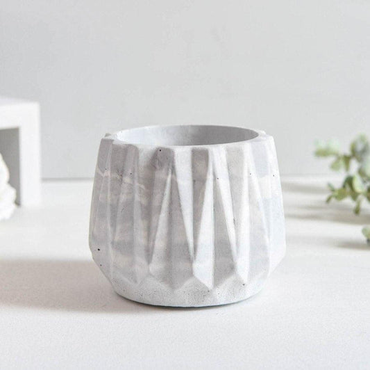 Marble Concrete Geometric Planter -  Picture Perfect Interiors