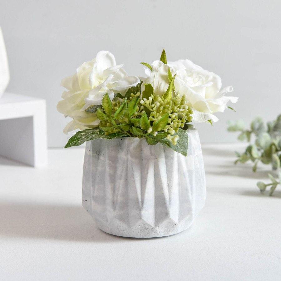 Marble Concrete Geometric Planter -  Picture Perfect Interiors