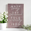 Wash Dry Fold Iron Wooden Plaque -  Picture Perfect Interiors