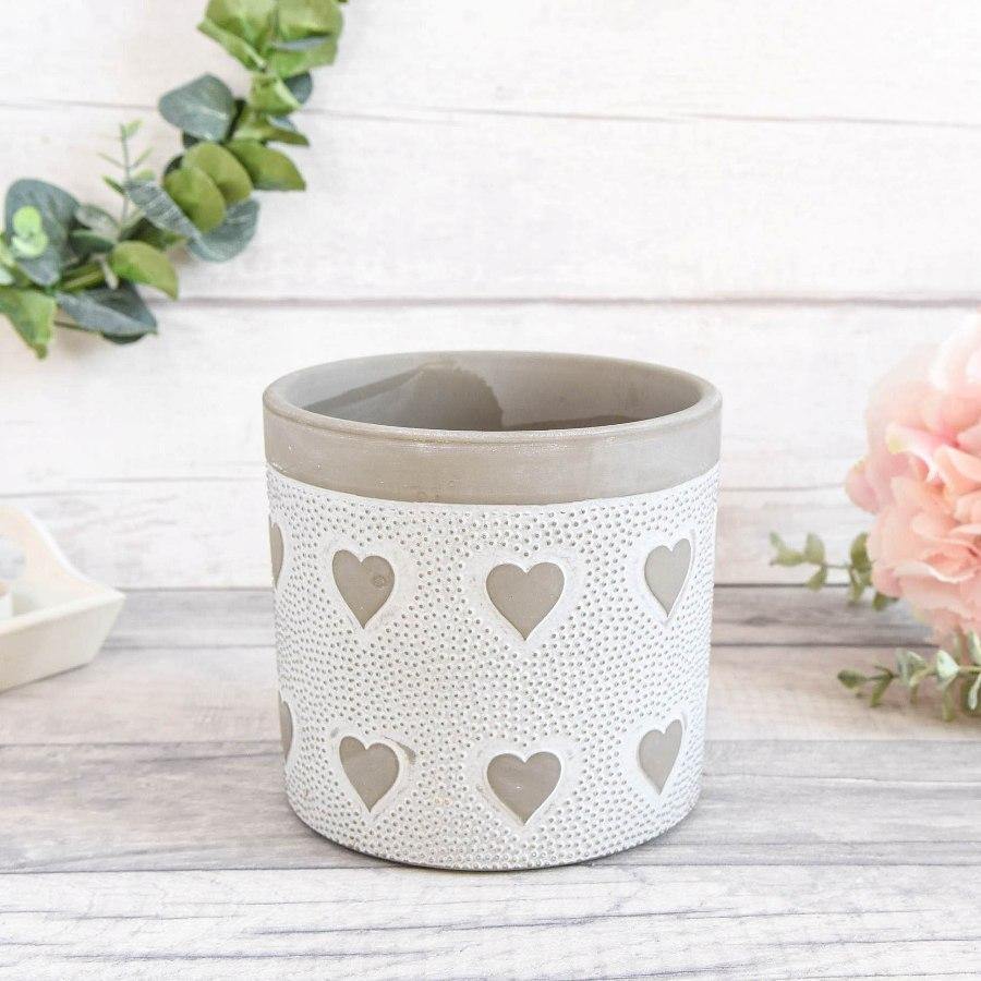 Grey Hearts Plant Pot -  Picture Perfect Interiors