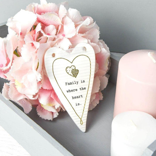 Thoughtful Words Family Porcelain Heart Hanger -  Picture Perfect Interiors