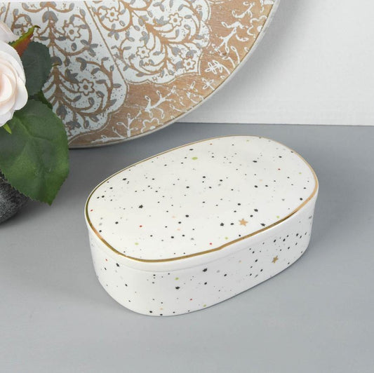 Speckled Stars Oval Trinket Box -  Picture Perfect Interiors
