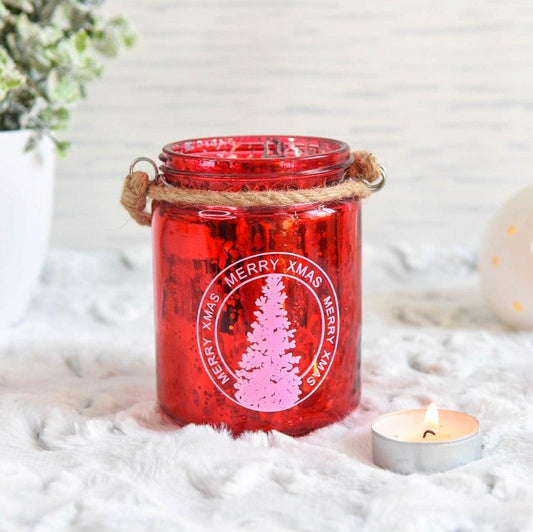 Merry Xmas Red Tealight Holder -  Picture Perfect Interiors