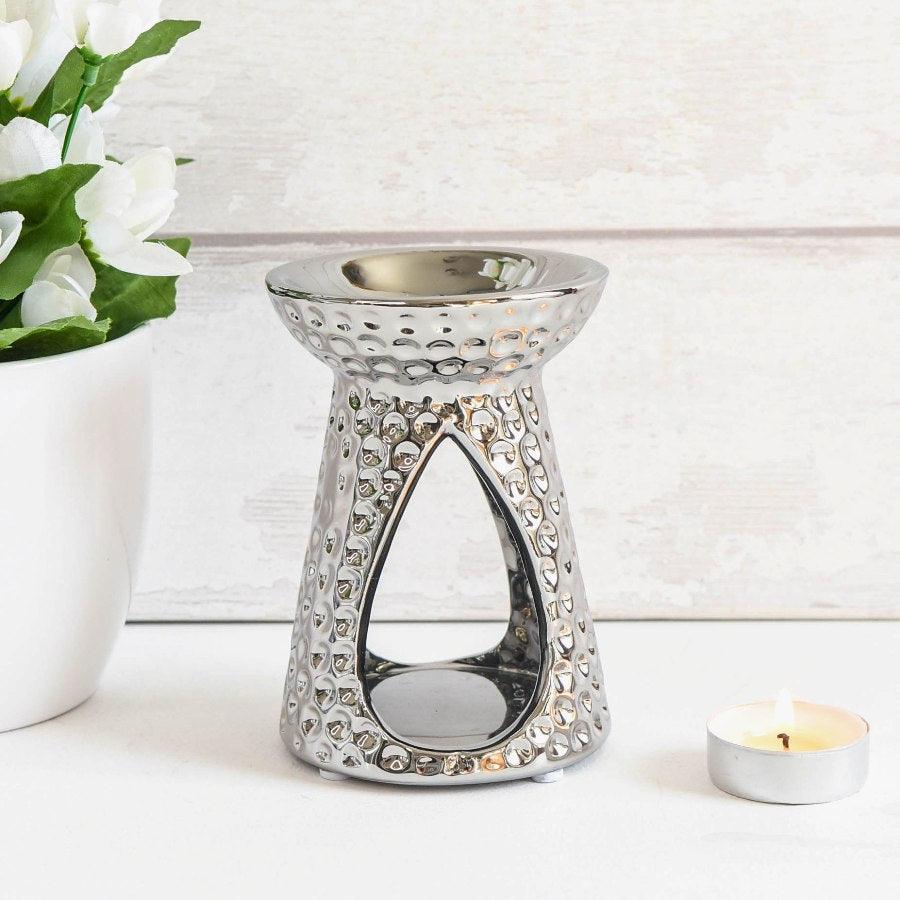 Silver Dimpled Wax Melter -  Picture Perfect Interiors