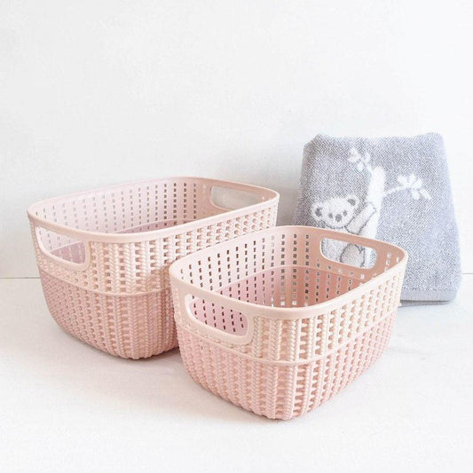 Pink Knit Storage Basket -  Picture Perfect Interiors