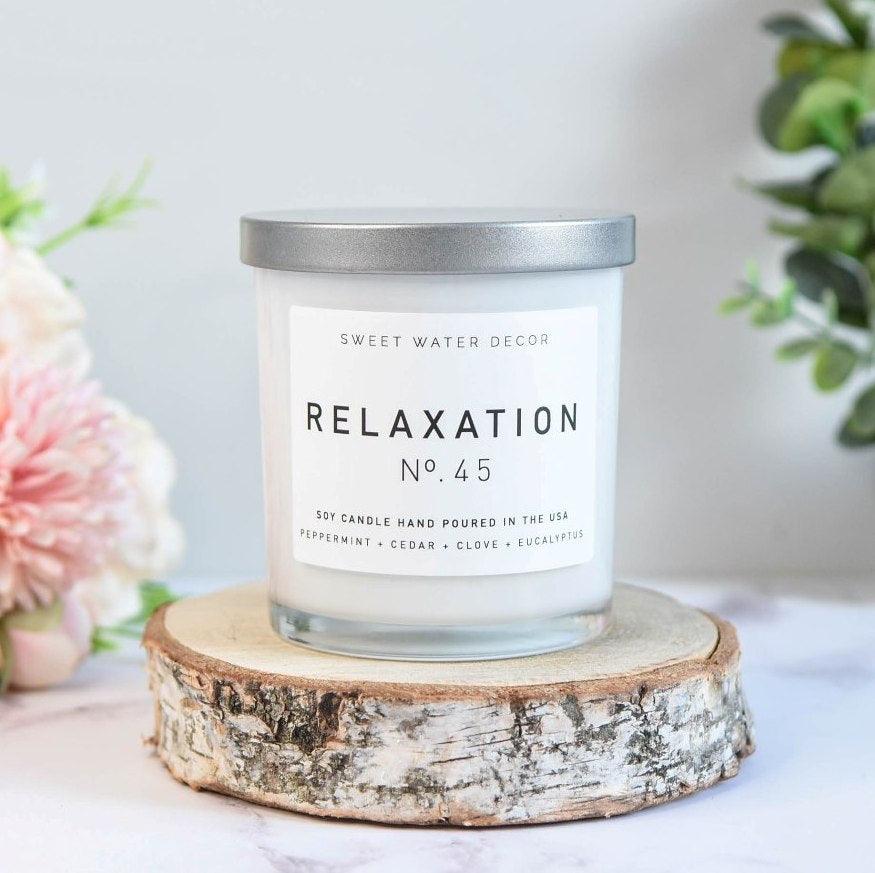 Sweet Water Decor White Jar Candle - Relaxation -  Picture Perfect Interiors