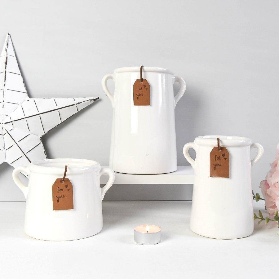 For You White Ceramic Pot -  Picture Perfect Interiors
