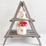 Grey Wooden Tiered Shelf Stand -  Picture Perfect Interiors