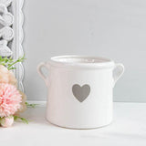 White Pot with Grey Heart -  Picture Perfect Interiors