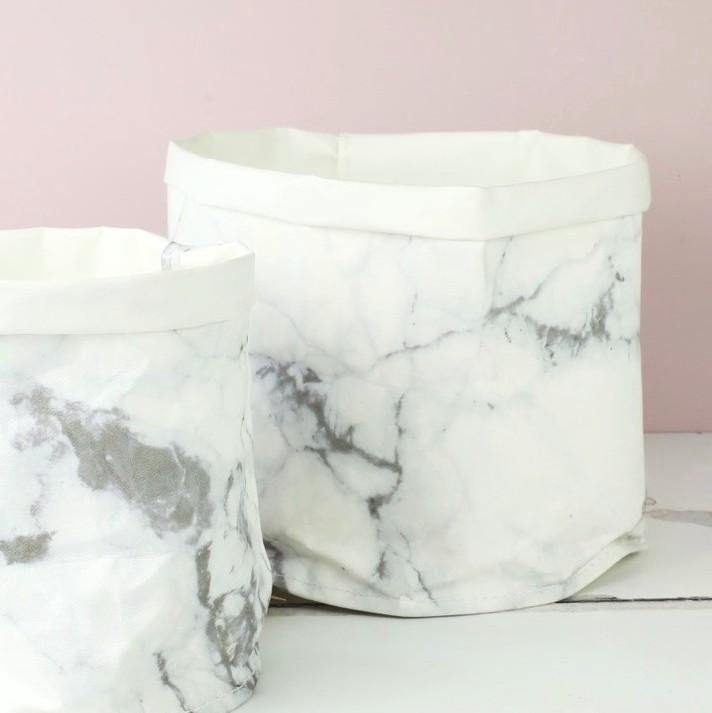 Small Marble Kraft Paper Storage Bag -  Picture Perfect Interiors