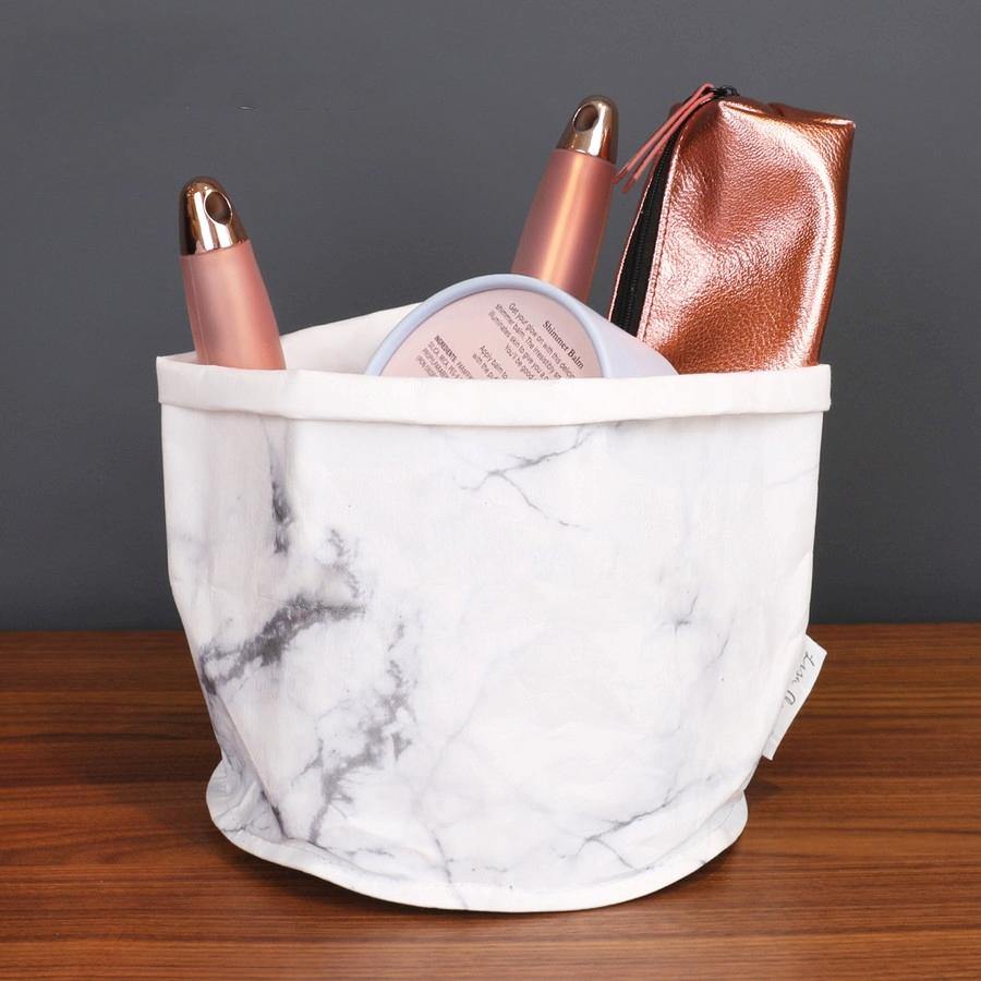 Small Marble Kraft Paper Storage Bag -  Picture Perfect Interiors