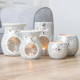 Large Silver Crackle Candle Holder -  Picture Perfect Interiors