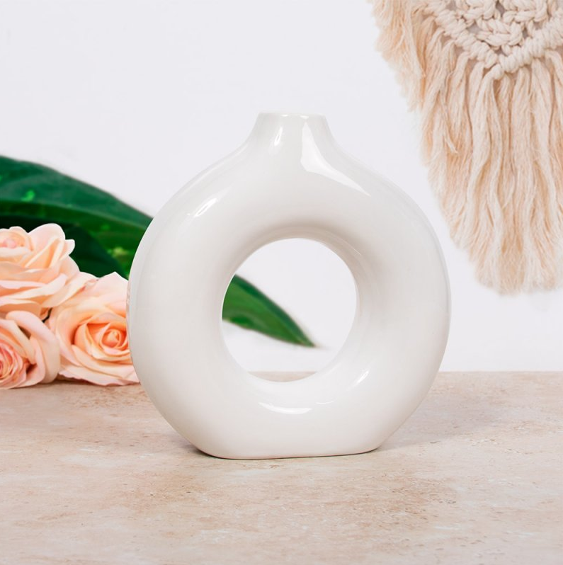 White Donut Vase