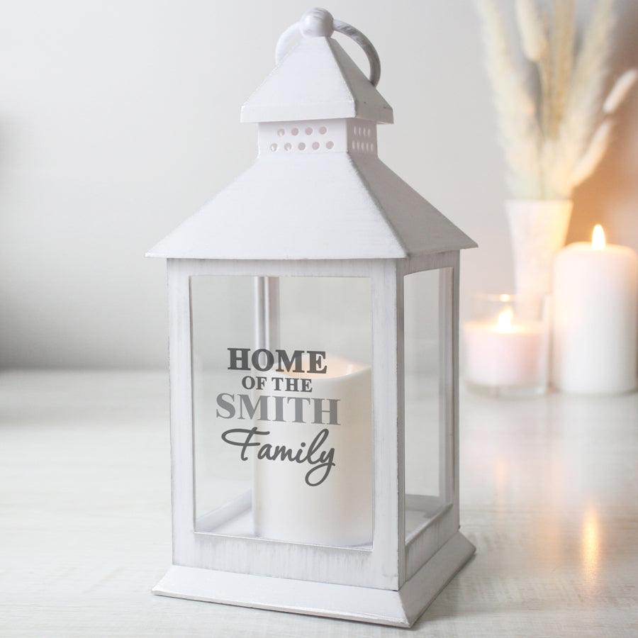 Personalised Family White Lantern -  Picture Perfect Interiors