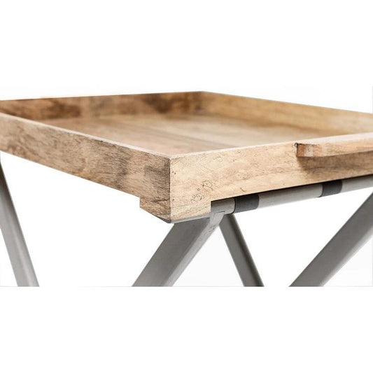 Nordic Grey & Light Wood Butler Tray -  Picture Perfect Interiors