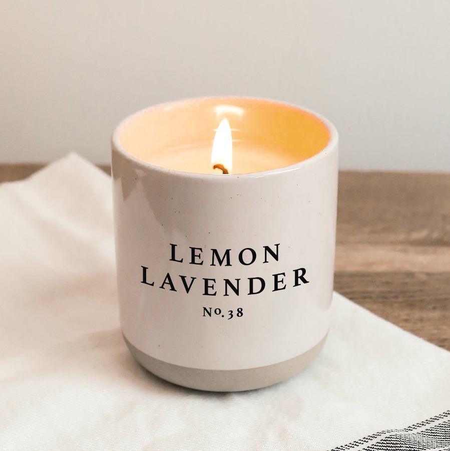 Lemon Lavender Soy Candle Stoneware Jar -  Picture Perfect Interiors