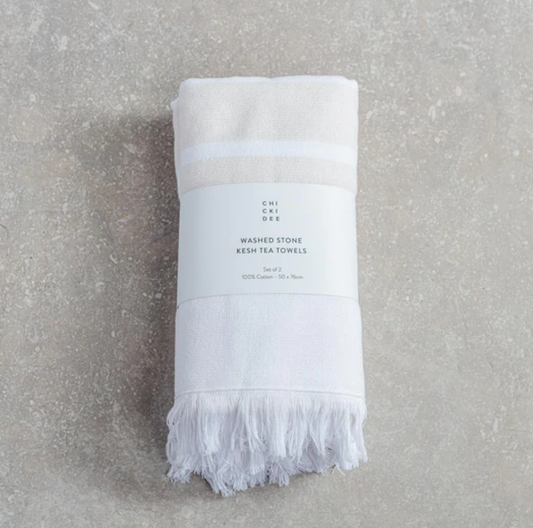 Washed Stone Kesh Tea Towel Set