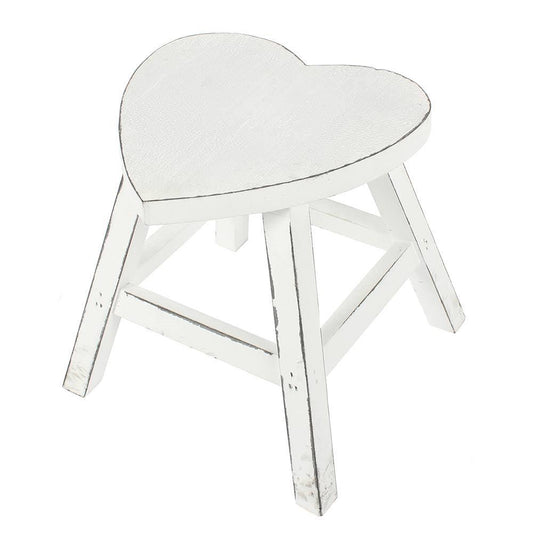 White Shabby Heart Stool -  Picture Perfect Interiors